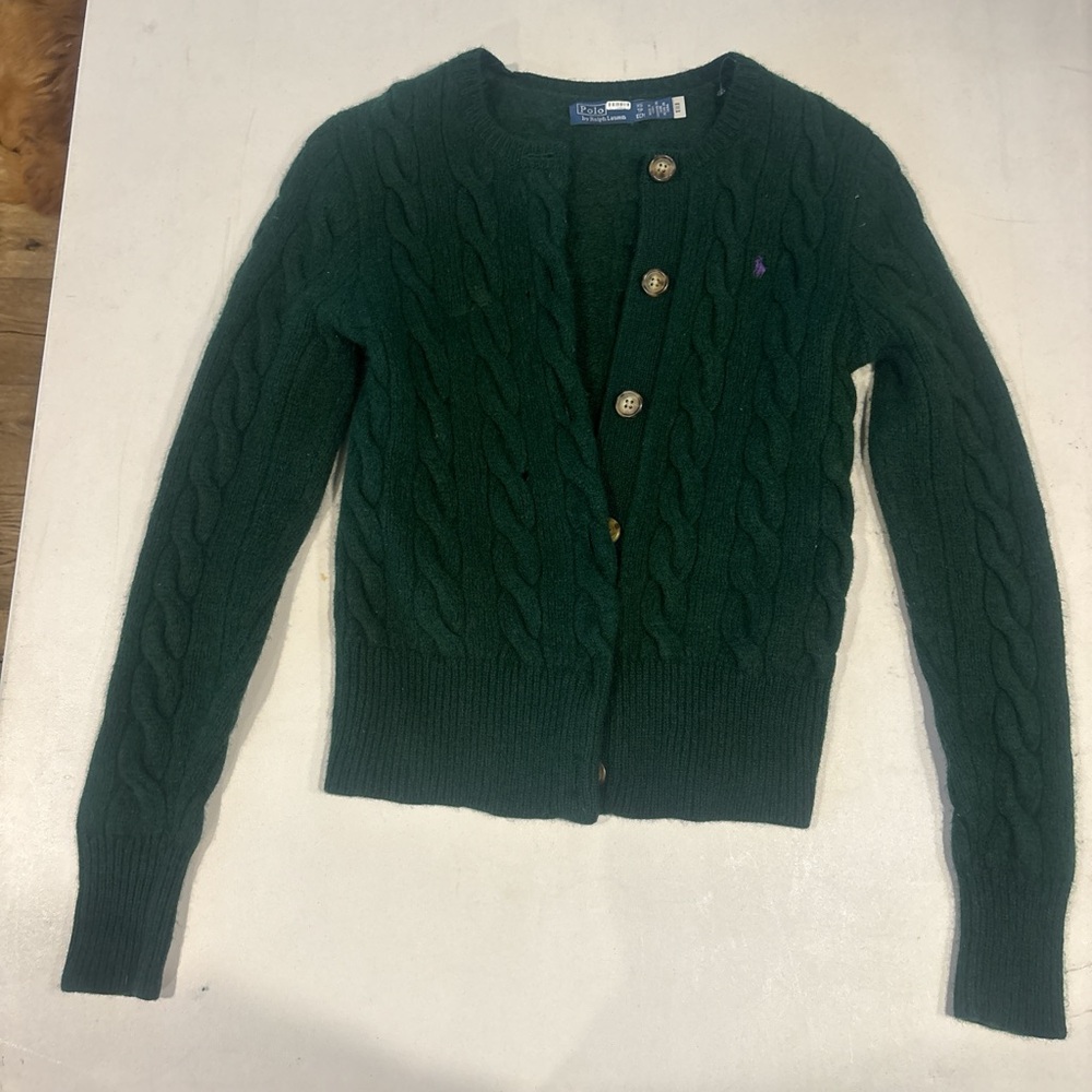 Polo Ralph Lauren Dark Green Cable Knit Cardigan